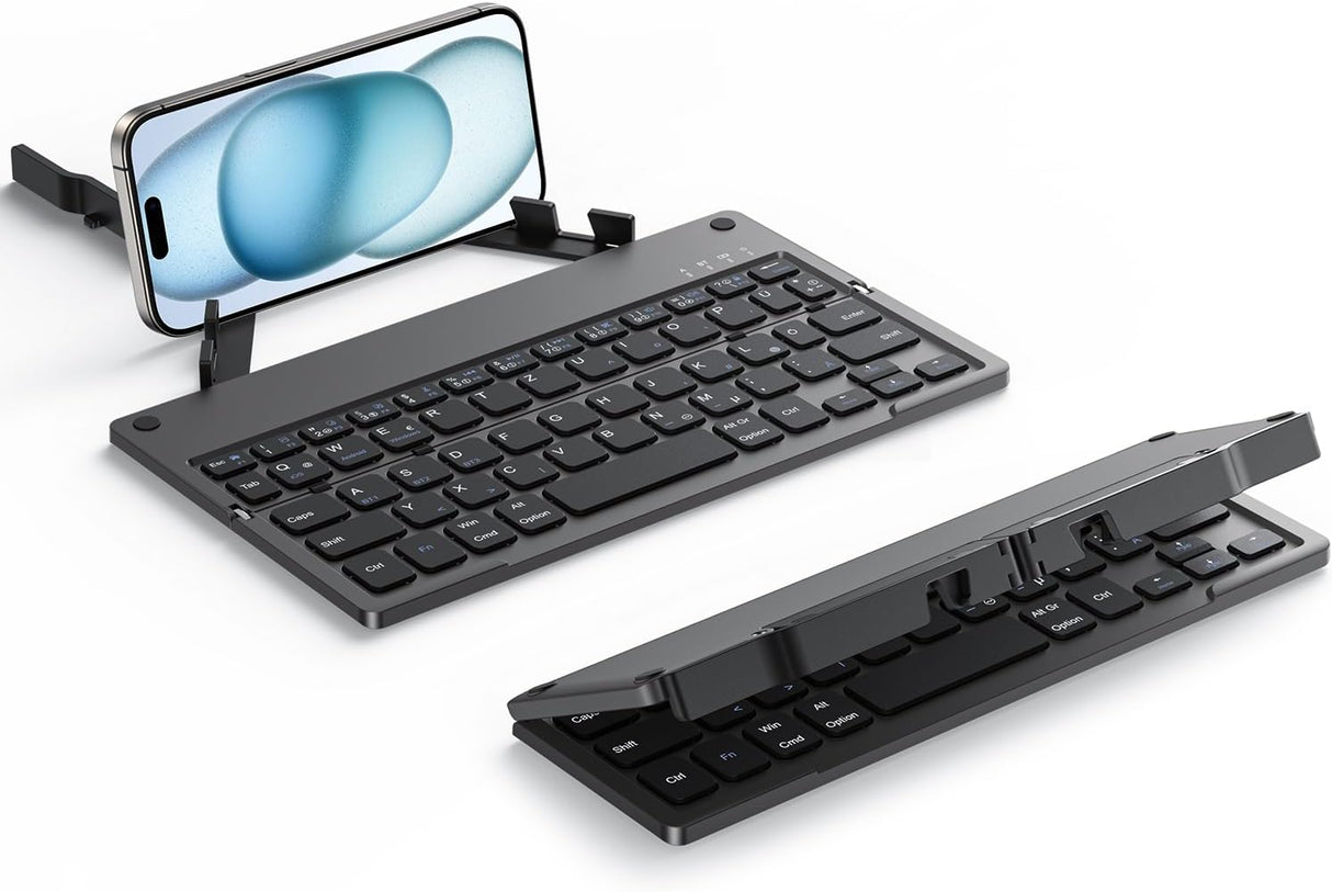 Clavier Bluetooth Pliable TECURS avec Support iOS Android Windows