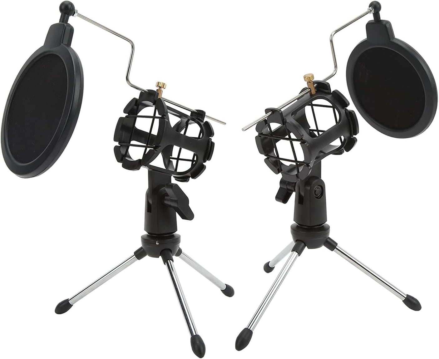 دعم ميكروفون قابل للطي مع فلتر مضاد للرياح وحامل ثلاثي مضاد للاهتزاز