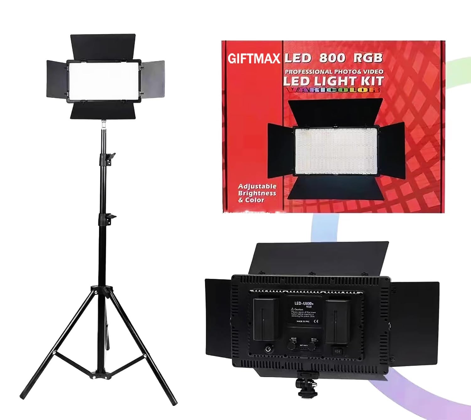 LED Panel 800 RGB 50W Light avec Trépied 2m