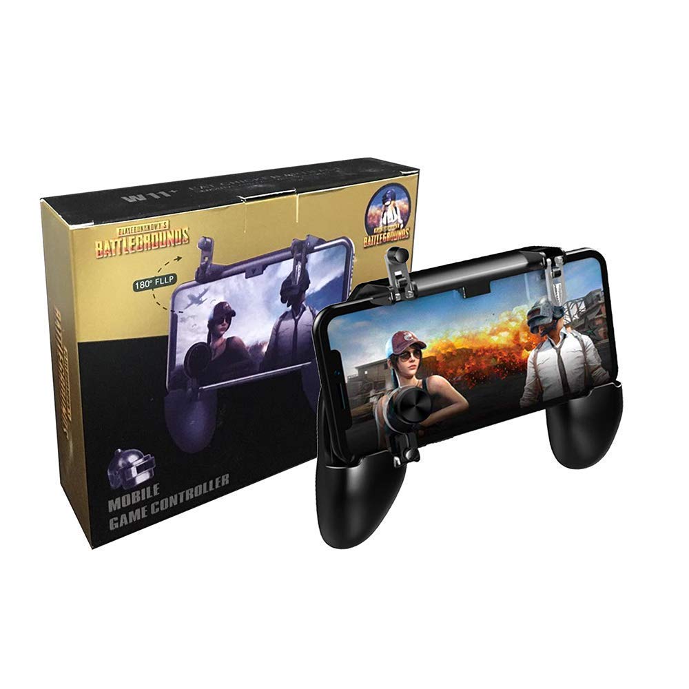 وحدة تحكم لعبة موبايل PUBG W11+ مع حامل وزر إطلاق
