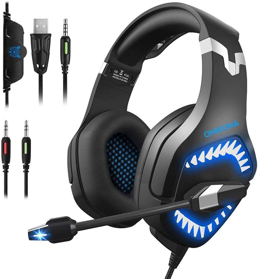 Casque Gaming ONIKUMA K1B PRO avec Micro et Lumières LED – Bleu