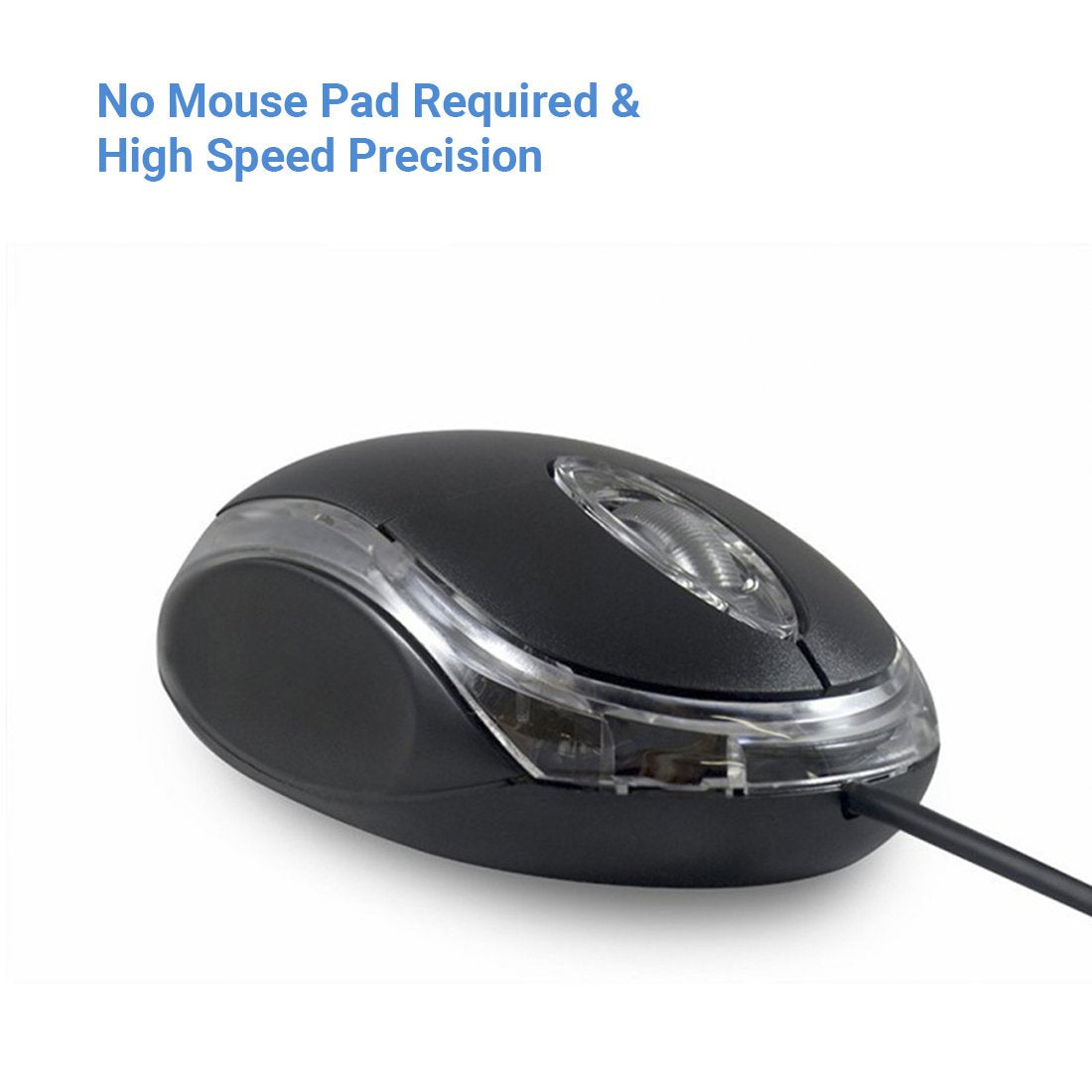 Souris Filaire Ergonomique USB 800 DPI – Ambidextre, Haute Précision