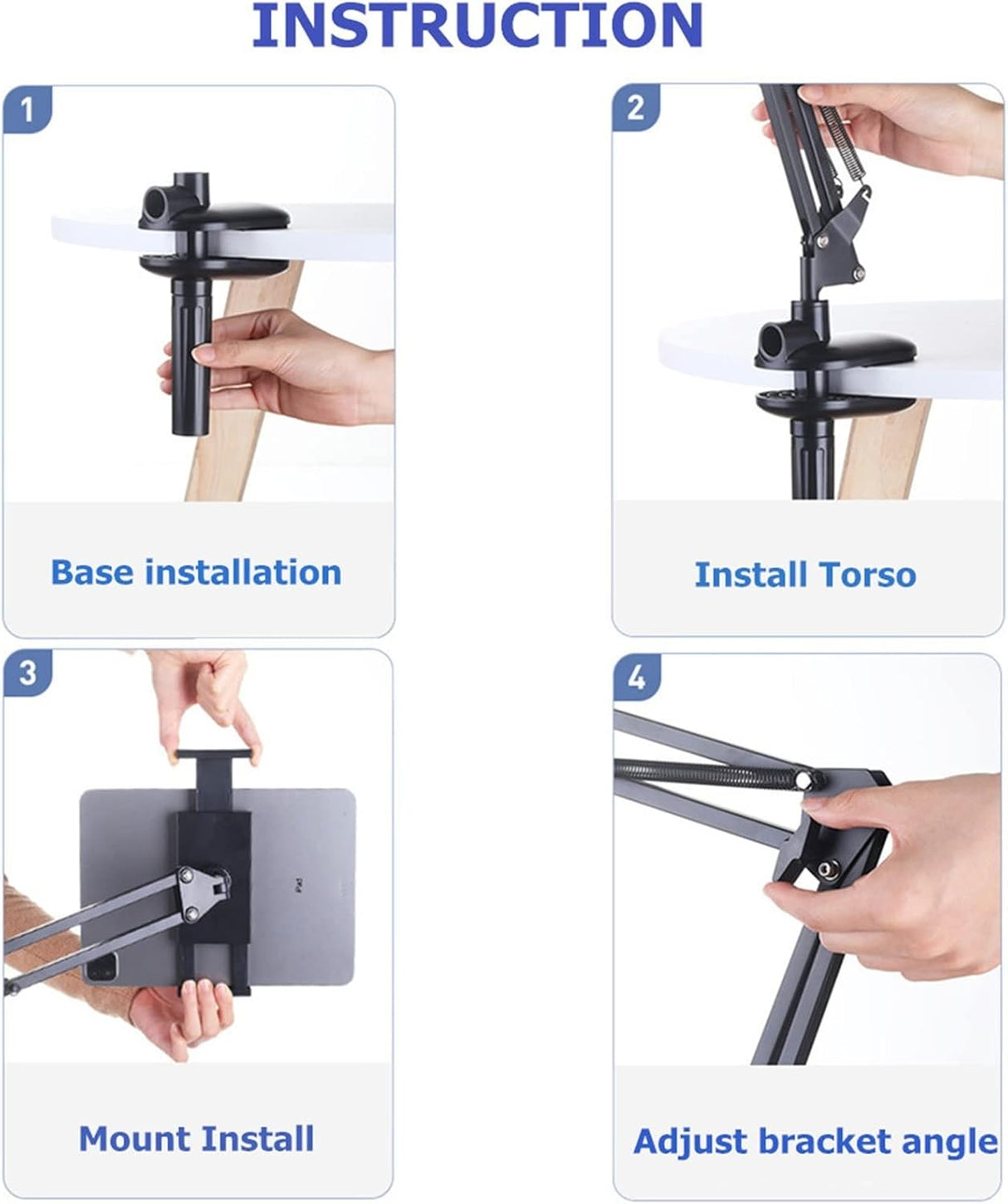 حامل لوحي قابل للطي وقابل للتعديل – دوران 360°