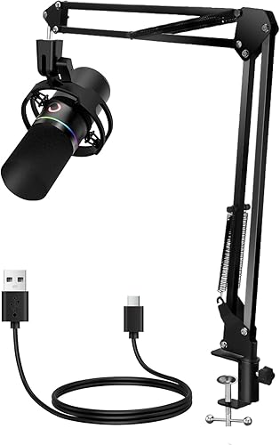 Microphone Dynamique WM8 XLR/USB avec Bras Articulé – Kit Podcast & Streaming