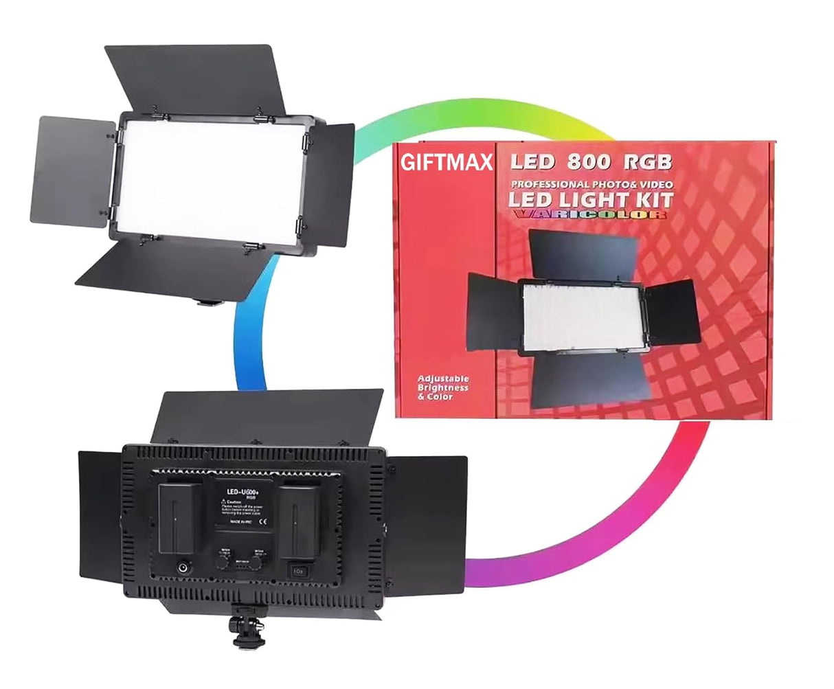 لوحة LED 800 RGB 50W مع حامل ثلاثي – إضاءة متعددة الاستخدامات للاستوديو وإنشاء المحتوى