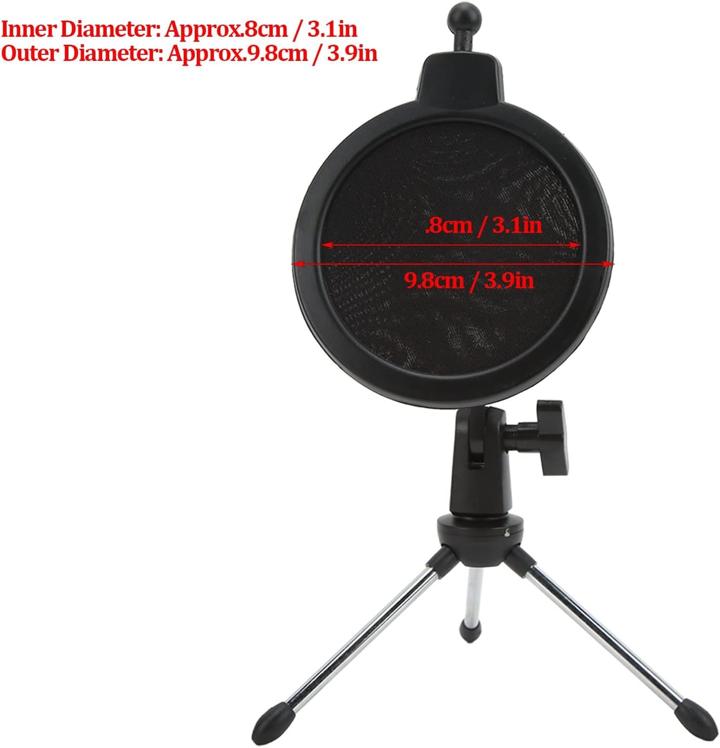 دعم ميكروفون قابل للطي مع فلتر مضاد للرياح وحامل ثلاثي مضاد للاهتزاز