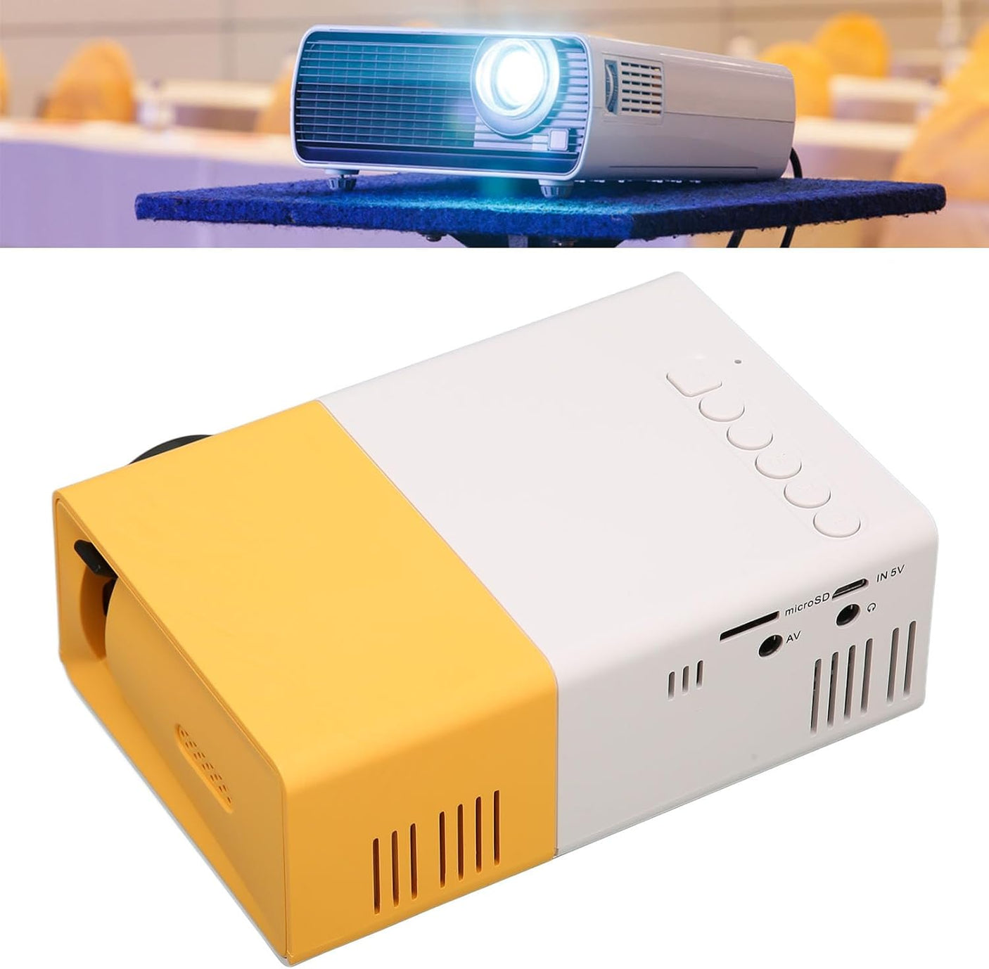 ميكرو بروجكتور فائق الدقة 1080P - بروجكتور محمول للسينما المنزلية والوسائط المتعددة