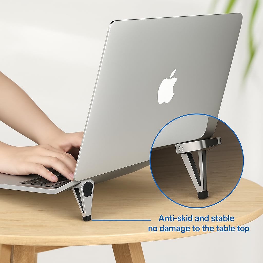 Support pour Ordinateur Portable H5 en Métal (Lot de 2) – Pliable, Ultra-Portable