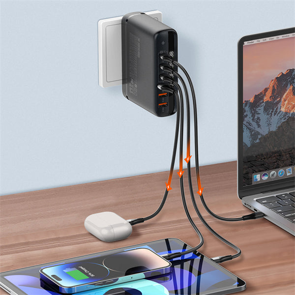 Chargeur GaN 140 W LDNIO A6140C – 6 Ports USB‑C/A, Écran LED, Super Charge Rapide