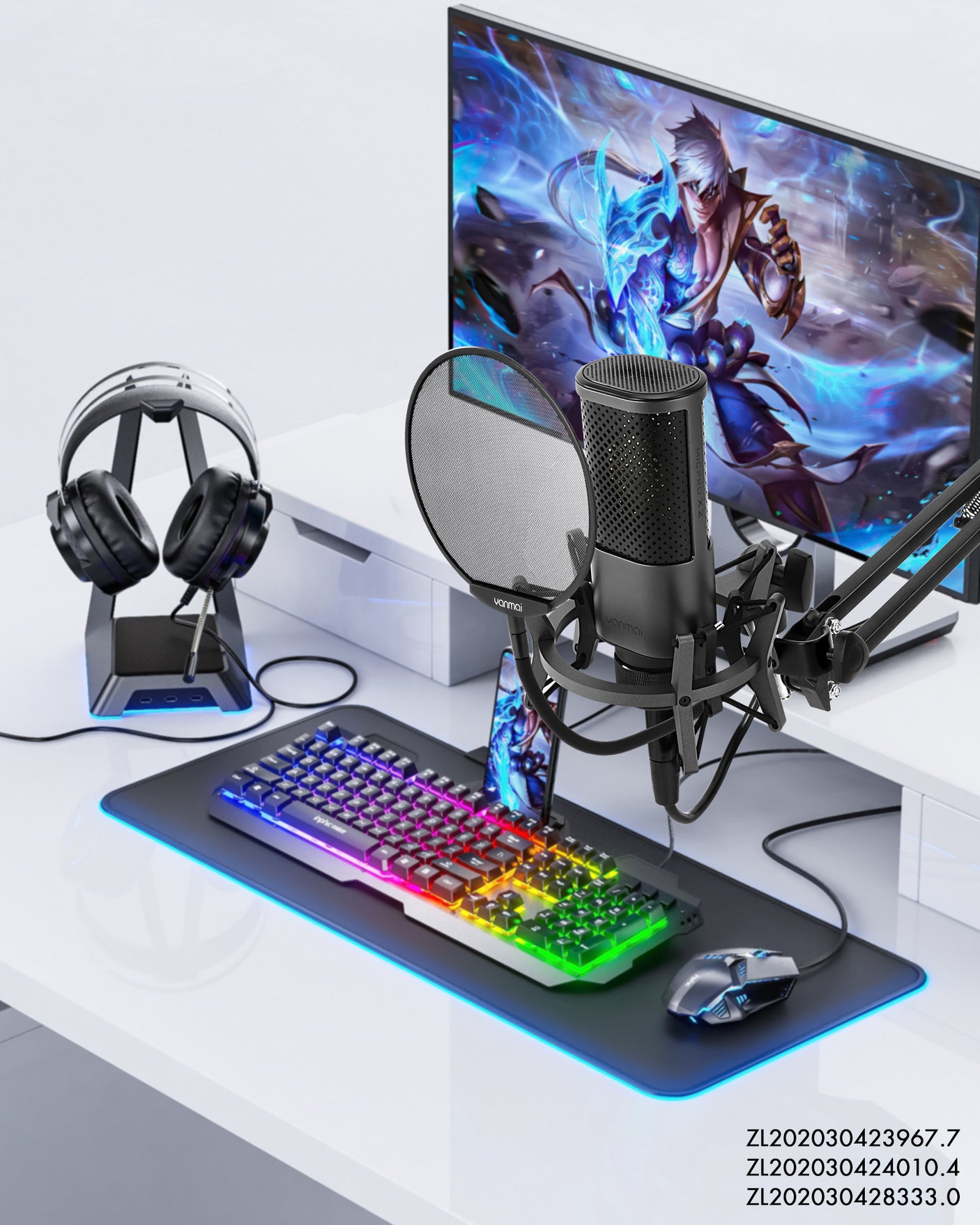 Microphone Studio Yanmai X2 MICPRO Condensateur 3.5mm avec Kit Complet – Noir