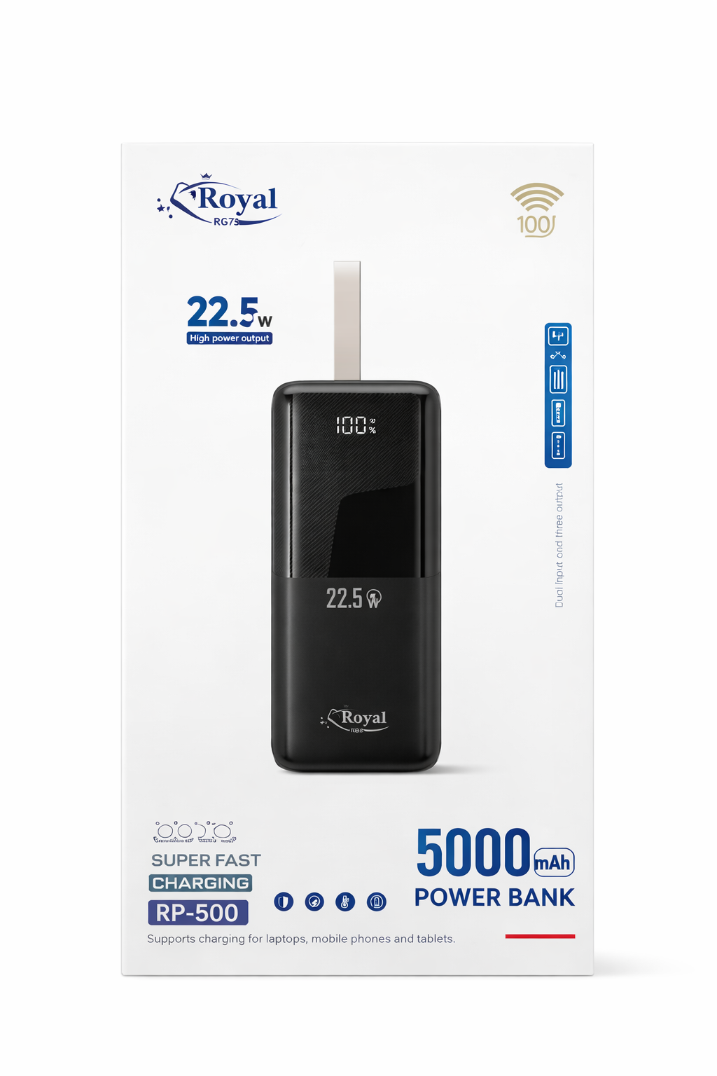 Power Bank Royal R676 RP-500 – 50 000 mAh | Charge Rapide 22,5W