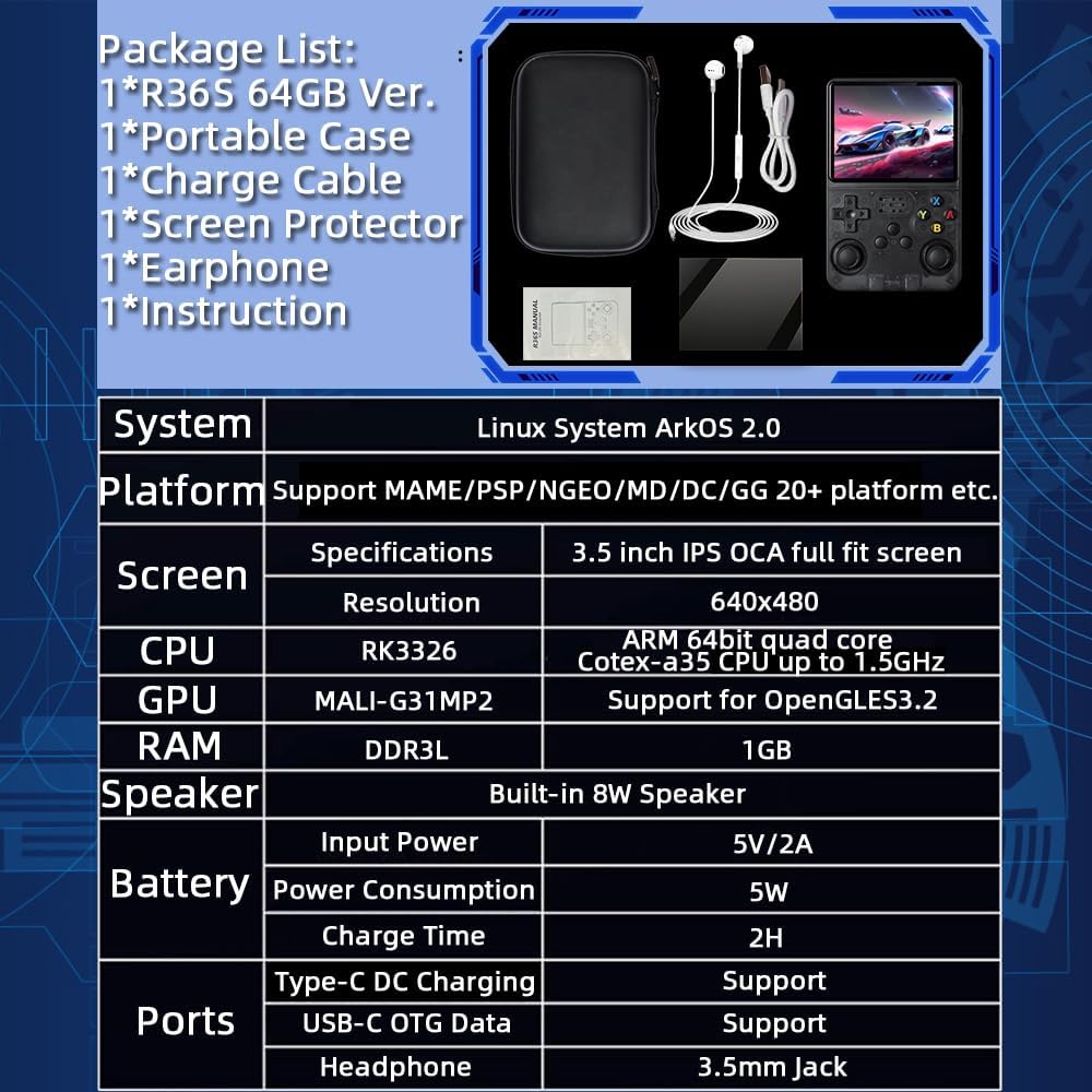 Console de Jeu Portable R36S – Rétro Gaming Ultime
