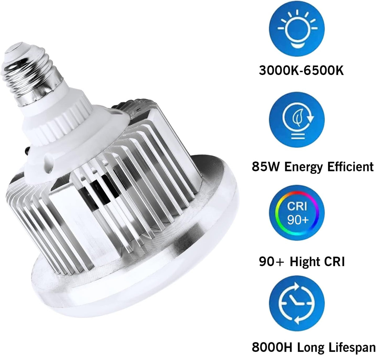 Ampoule LED 85W Photo/Vidéo E27 avec Télécommande 3000K-6500K