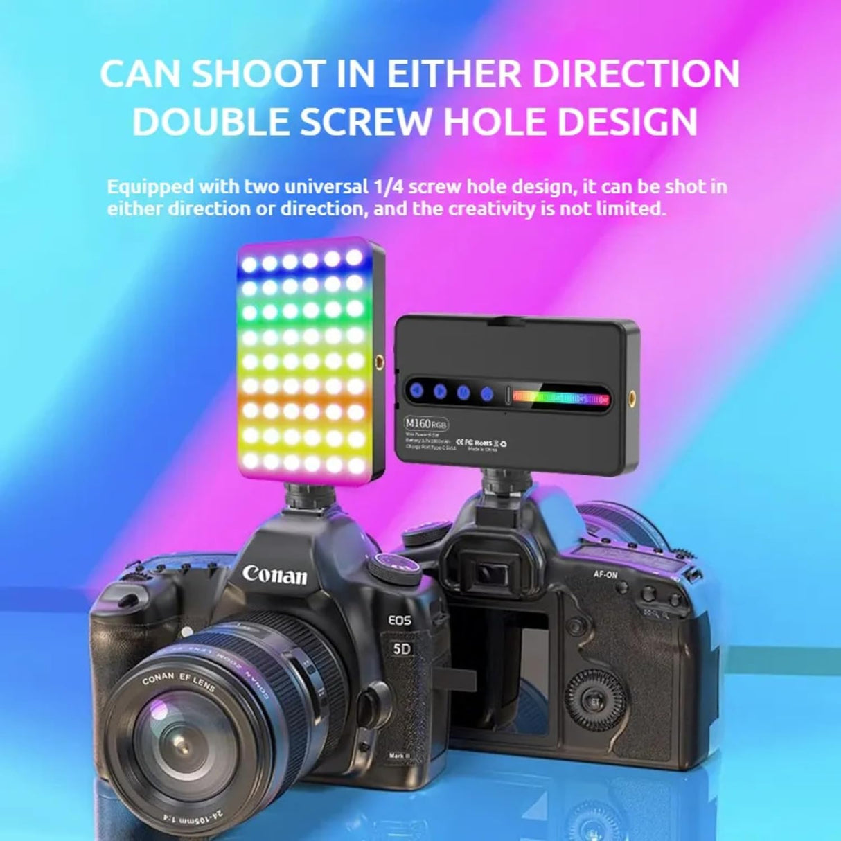 مصباح LED M160 RGB/ثنائي اللون قابل للشحن - 160 ليد