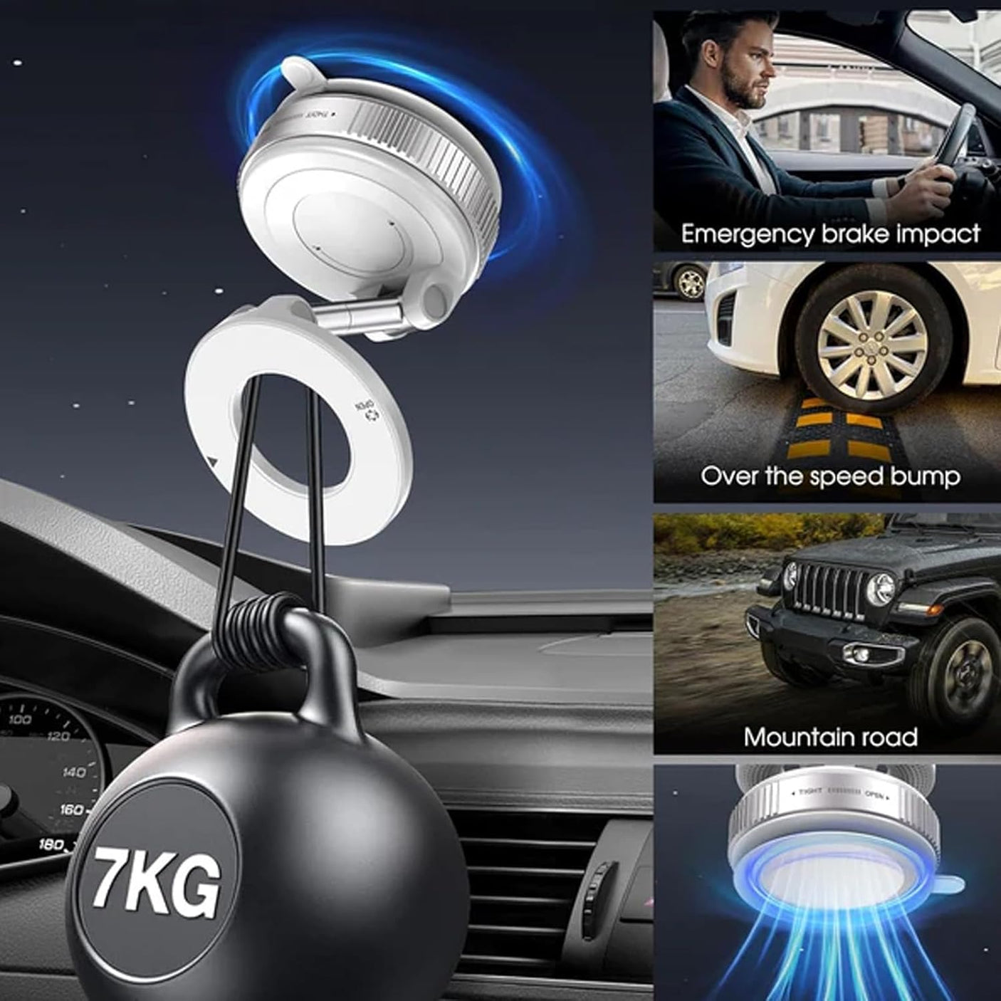 Support Téléphone Magnétique 360° Pliable Shopellox – Fixation Puissante Sans Résidu (Noir)