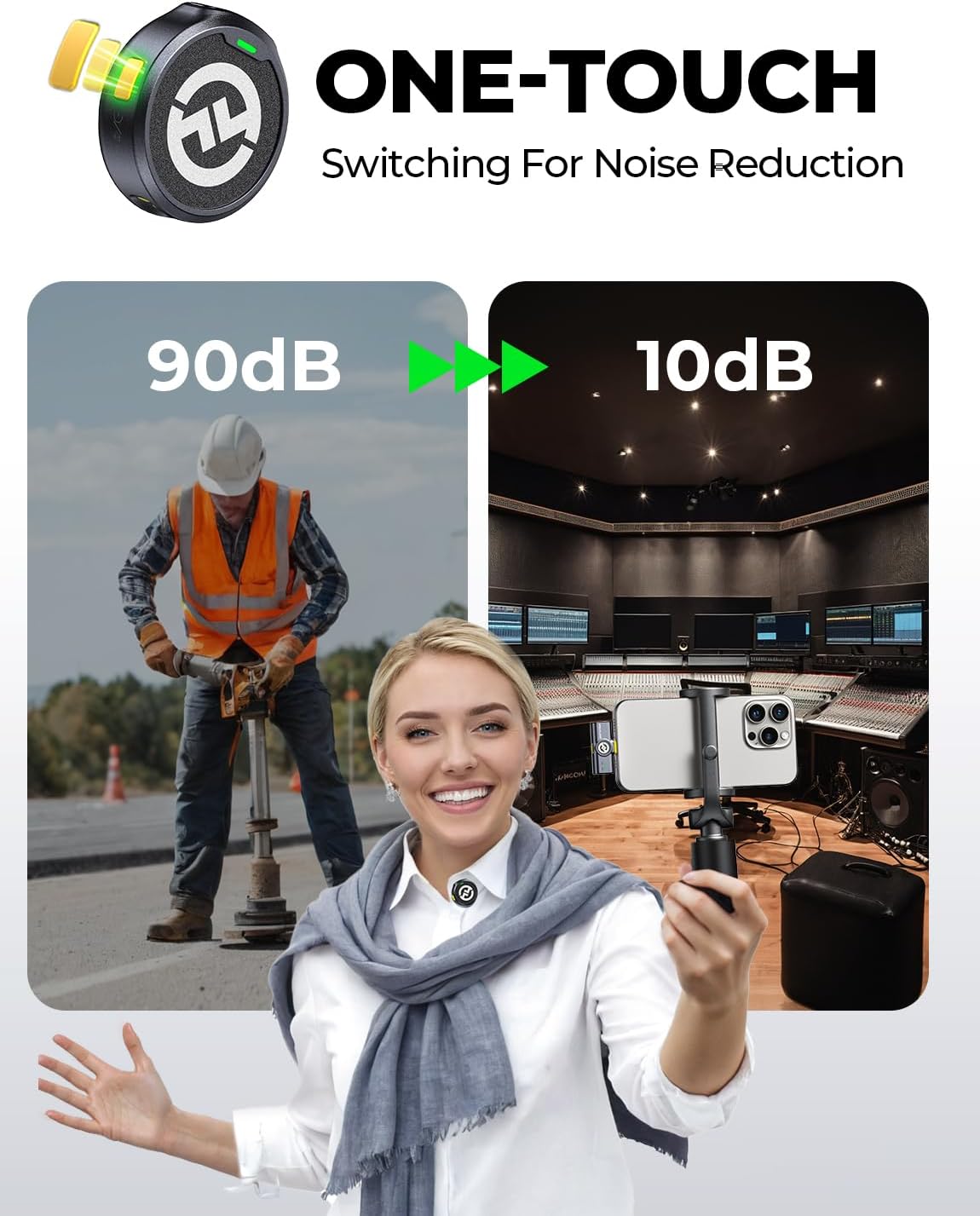 Microphone Cravate Sans Fil Hollyland Lark M2 Combo – Compatible Caméra, iPhone, Android, PC – Portée 300m, Son HD 48kHz, Autonomie 30H