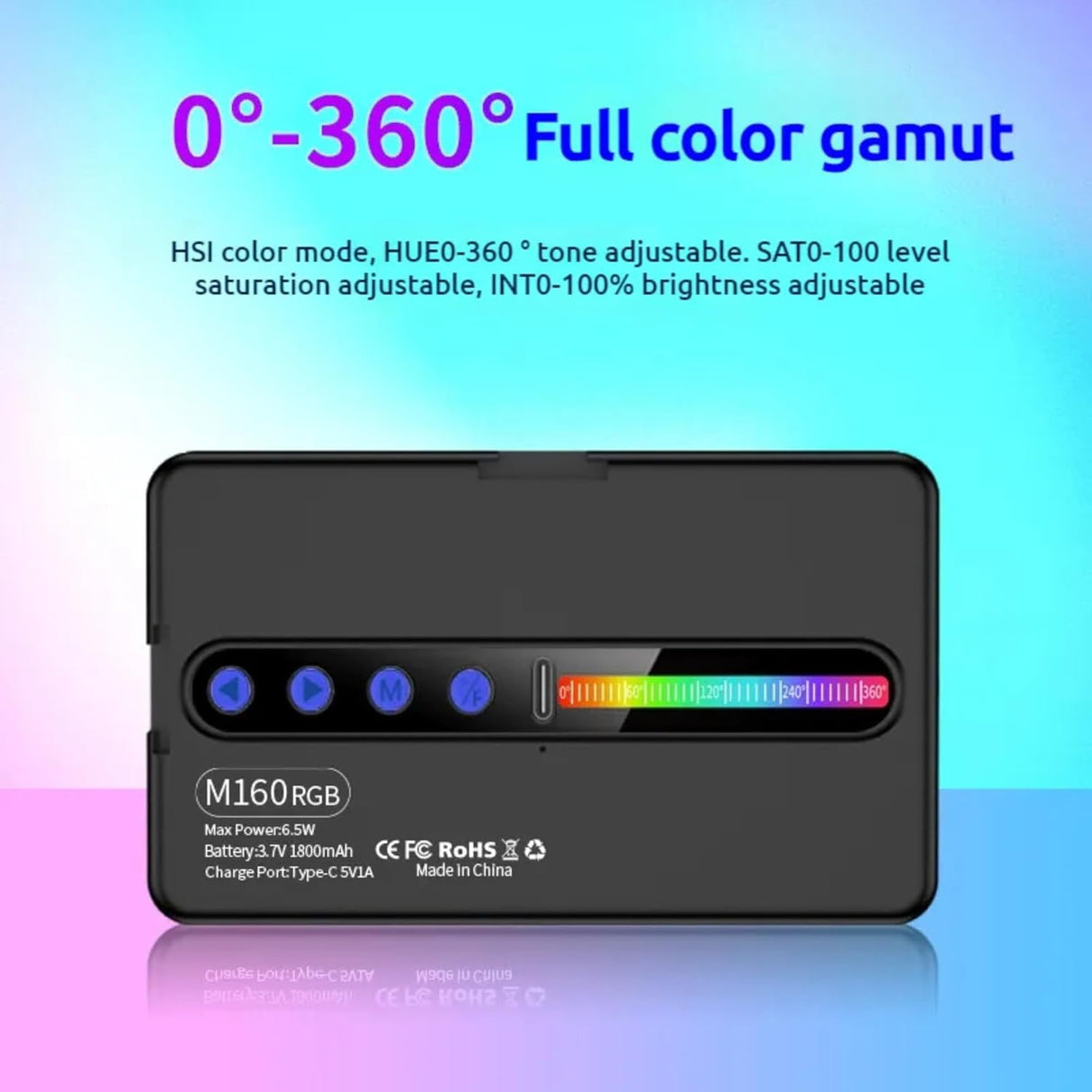 مصباح LED M160 RGB/ثنائي اللون قابل للشحن - 160 ليد