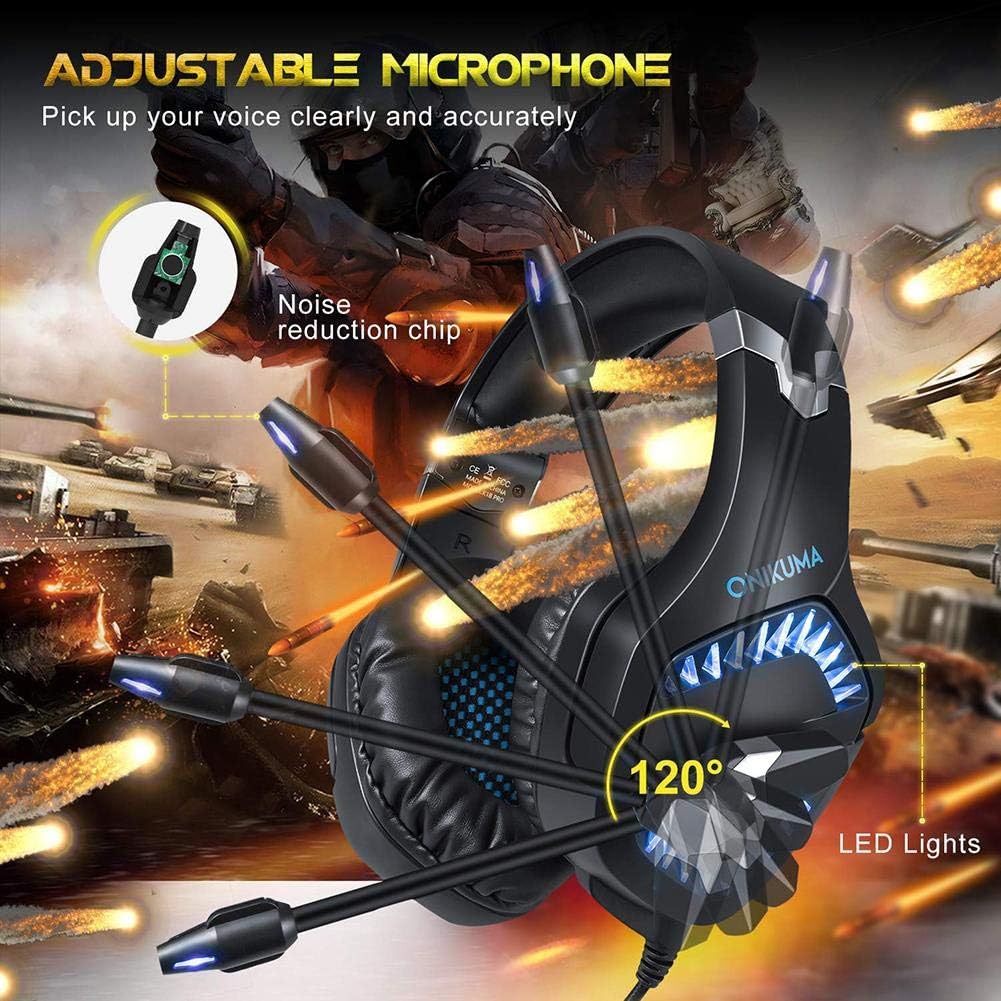 Casque Gaming ONIKUMA K1B PRO avec Micro et Lumières LED – Bleu