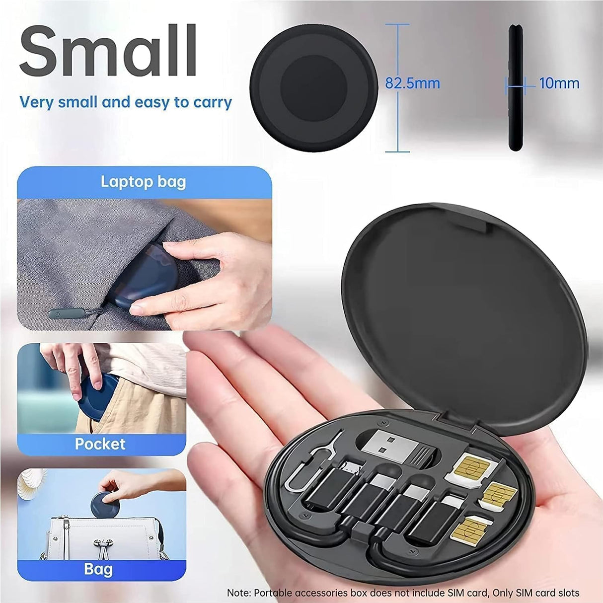 Kit Câble USB 60W Tout-en-Un avec Support & Range SIM