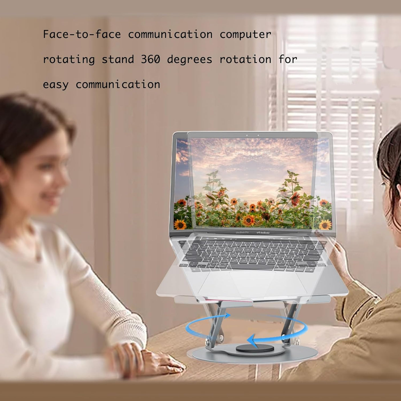 Support Rotatif 360° pour Laptop/iPad 10-17.3" - Ergonomique & Pliable Noir