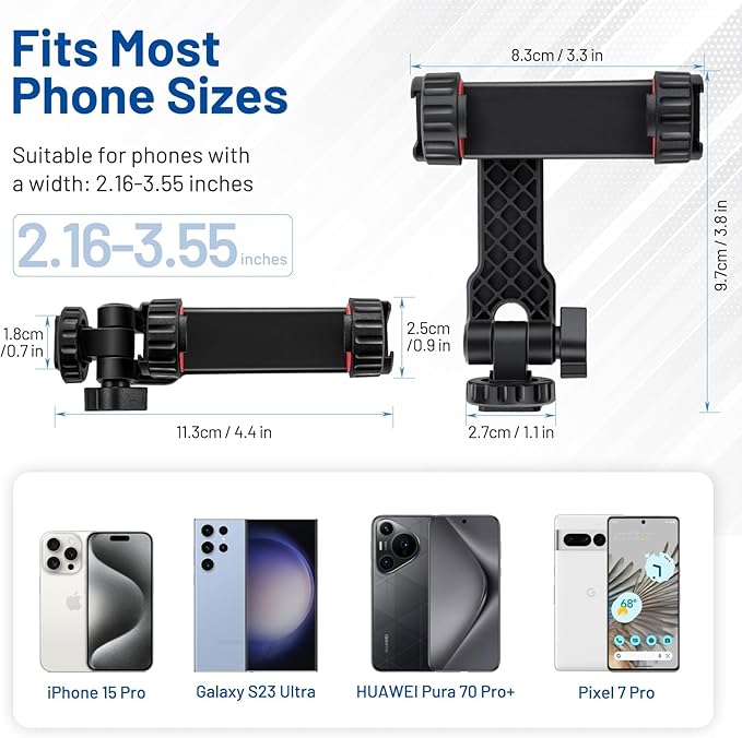 Support Smartphone Jmary BH-05 avec Double Griffe Cold Shoe