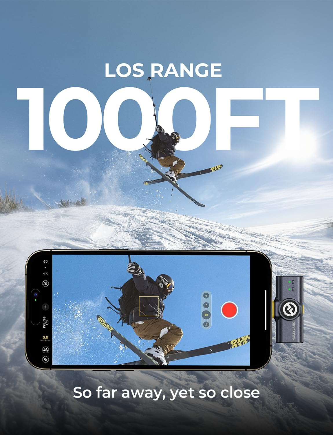 Microphone Cravate Sans Fil Hollyland Lark M2 Combo – Compatible Caméra, iPhone, Android, PC – Portée 300m, Son HD 48kHz, Autonomie 30H