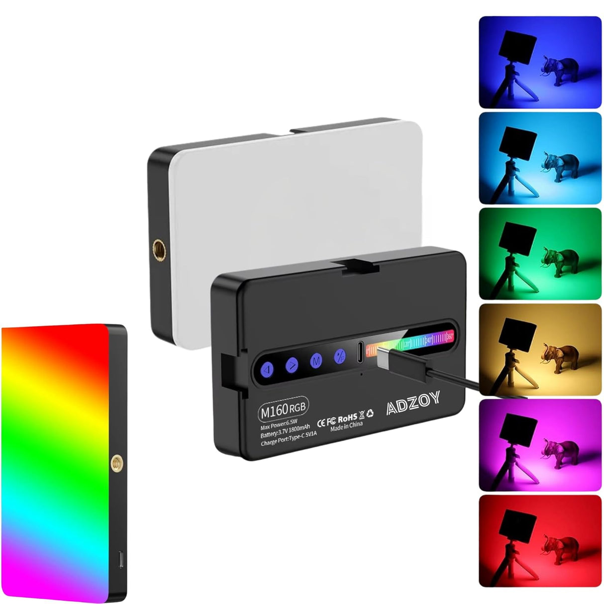 مصباح LED M160 RGB/ثنائي اللون قابل للشحن - 160 ليد