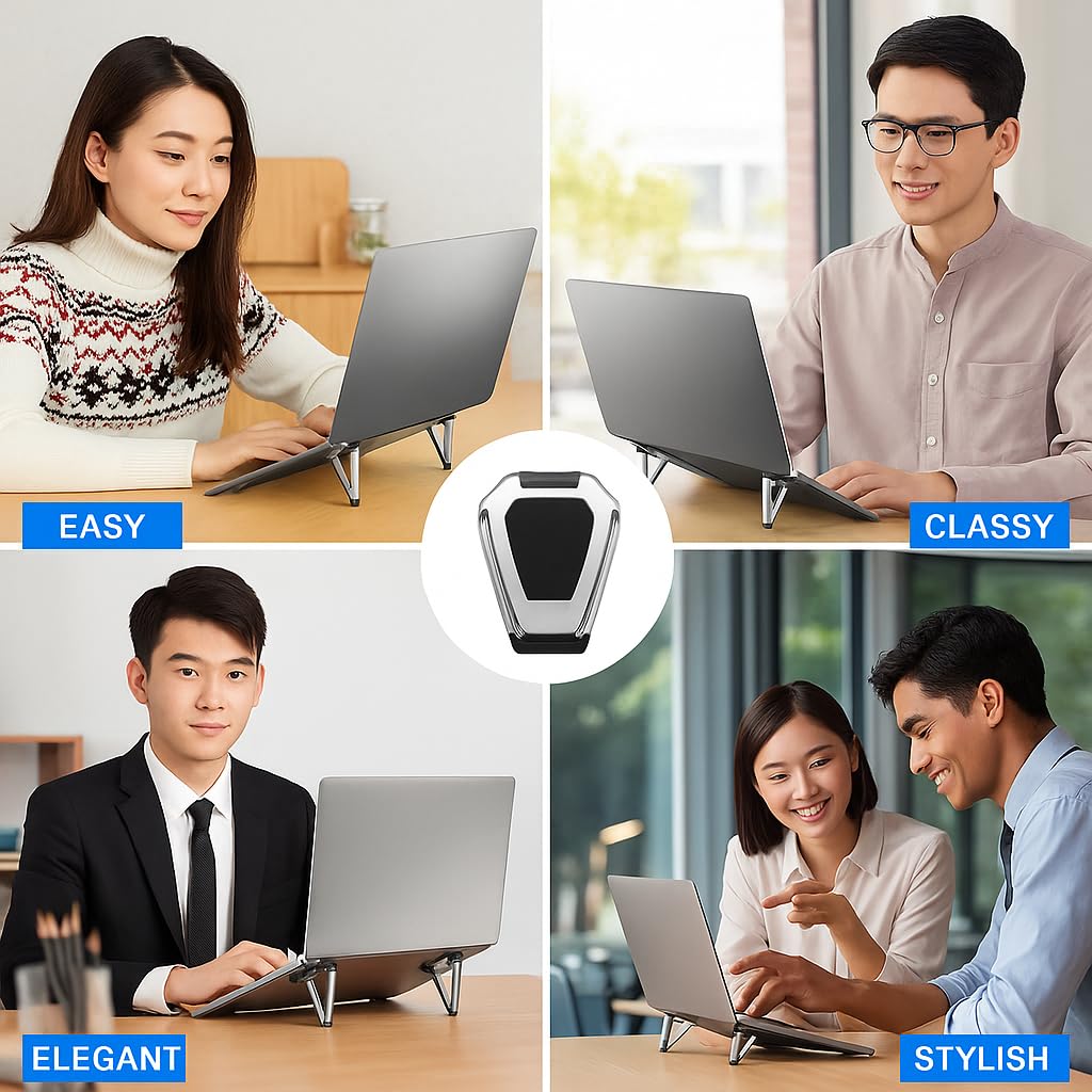 Support pour Ordinateur Portable H5 en Métal (Lot de 2) – Pliable, Ultra-Portable