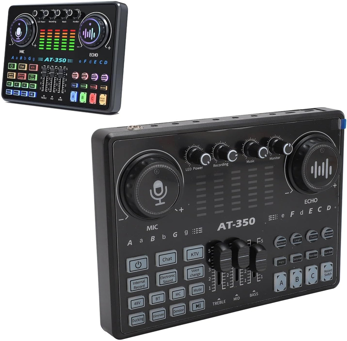 Kit Microphone BM800 + Carte Son AT350 48V | Micro à Condensateur avec Bras, Filtre Anti-pop et Accessoires