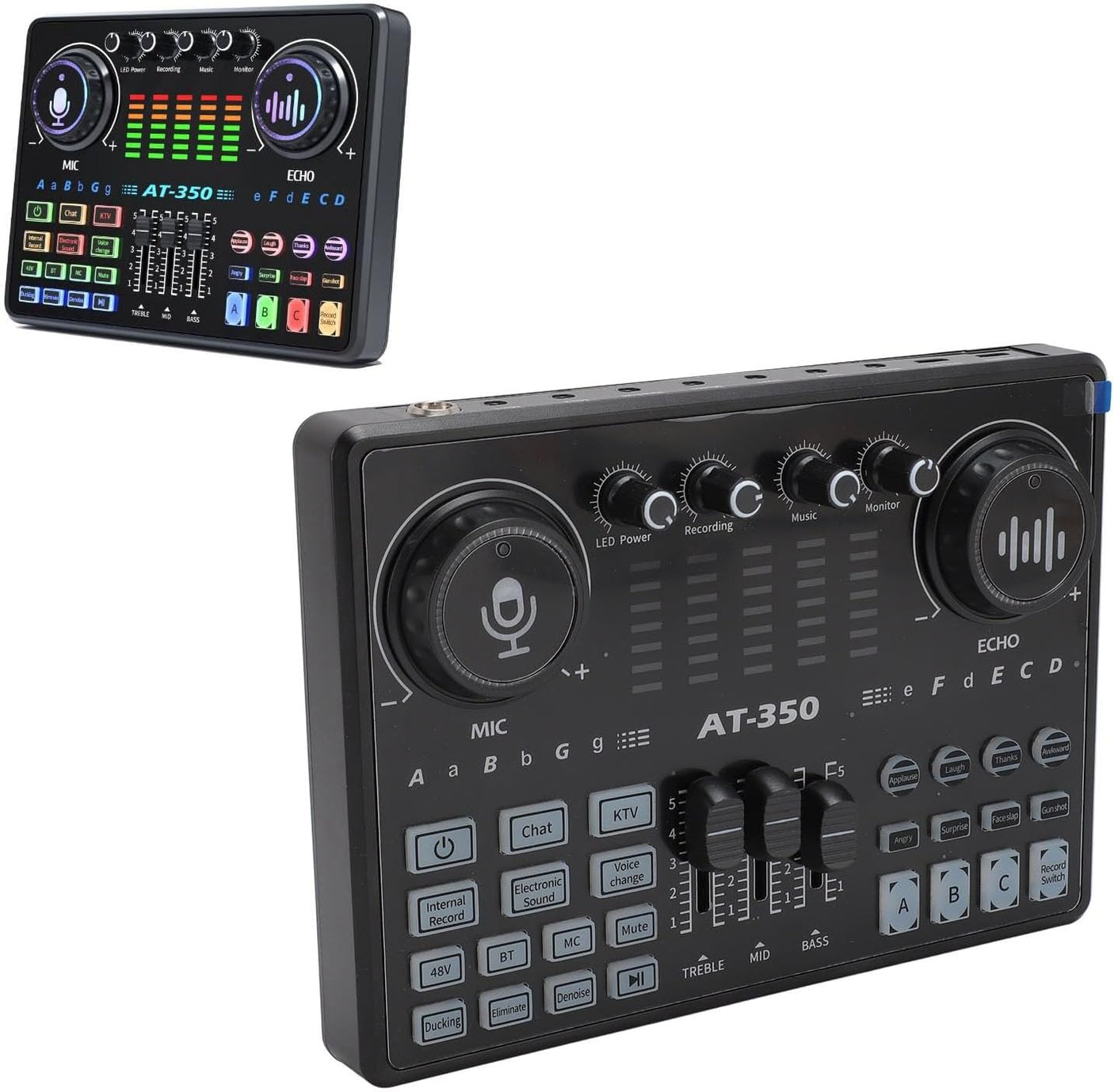 Kit Microphone BM800 + Carte Son AT350 48V | Micro à Condensateur avec Bras, Filtre Anti-pop et Accessoires