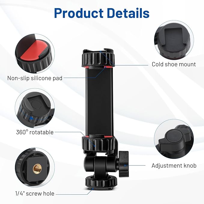 Support Smartphone Jmary BH-05 avec Double Griffe Cold Shoe