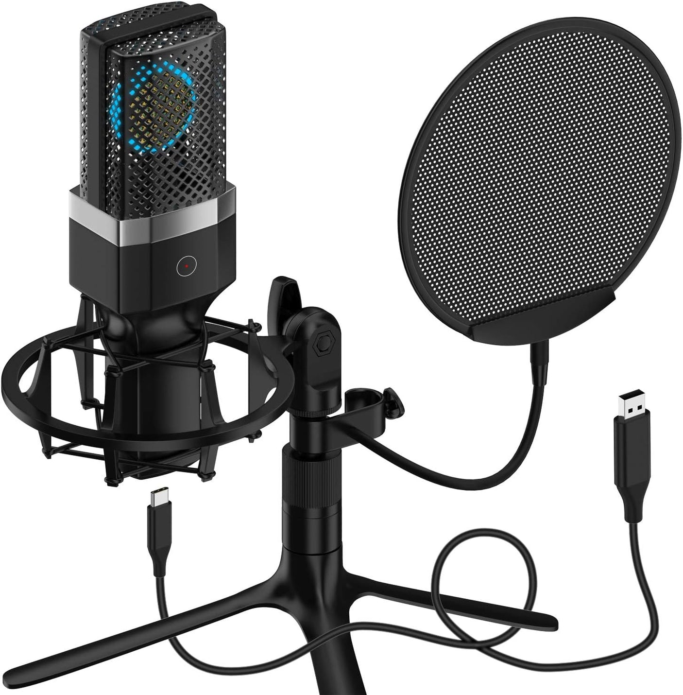 Microphone USB Yanmai X1 avec Support et Antichoc pour Enregistrement & Streaming