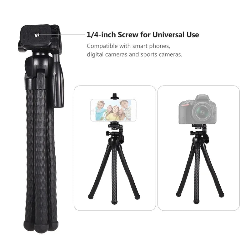 Flexible Octopus Tripod pour Smartphone et Caméra – Support 360°