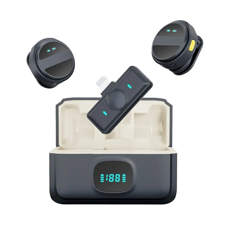 2 Microphones Lavalier Sans Fil Magnétique, Réduction Intelligente du Bruit 2.4G