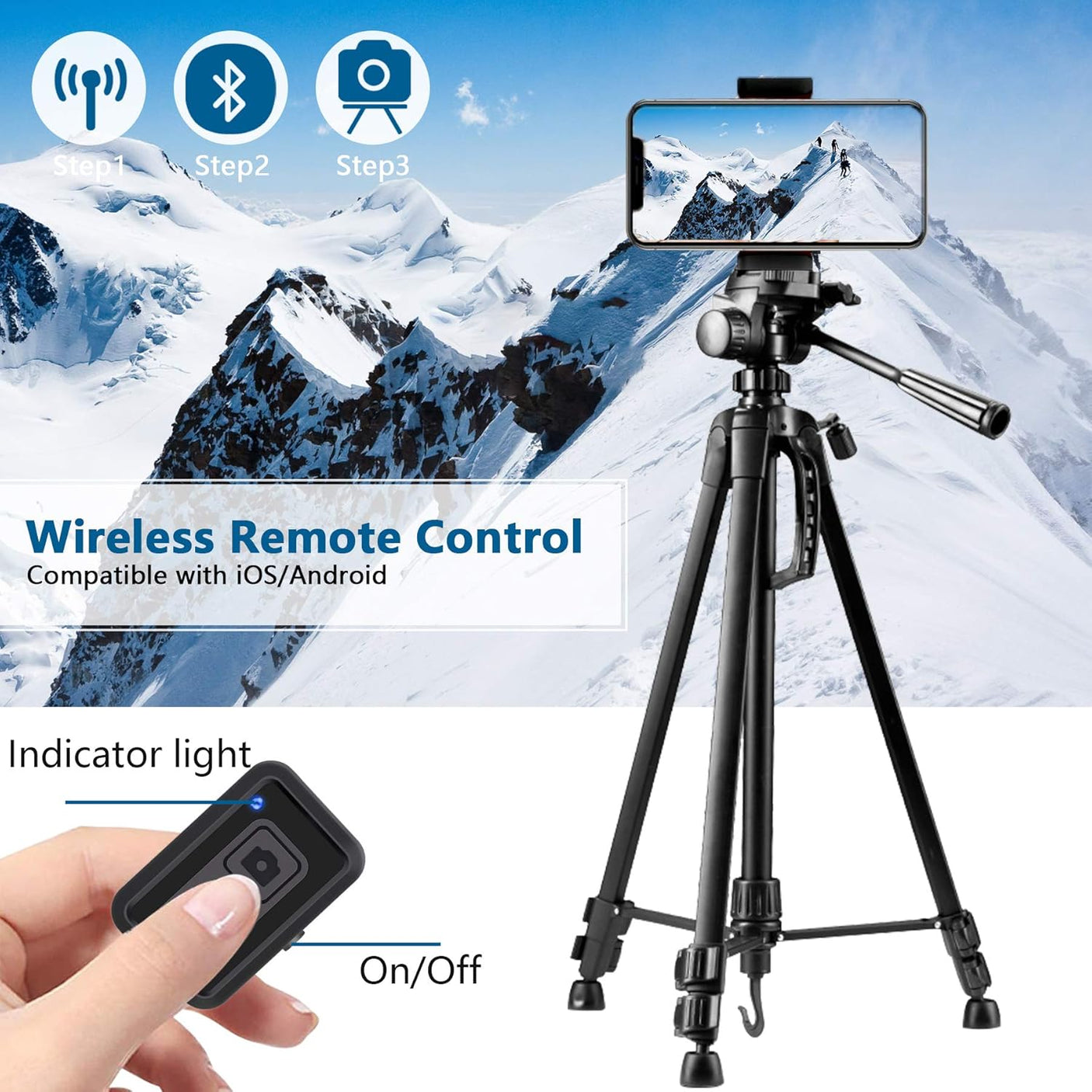 Trépied Royal R-Tripod360 62-180cm avec Télécommande Bluetooth