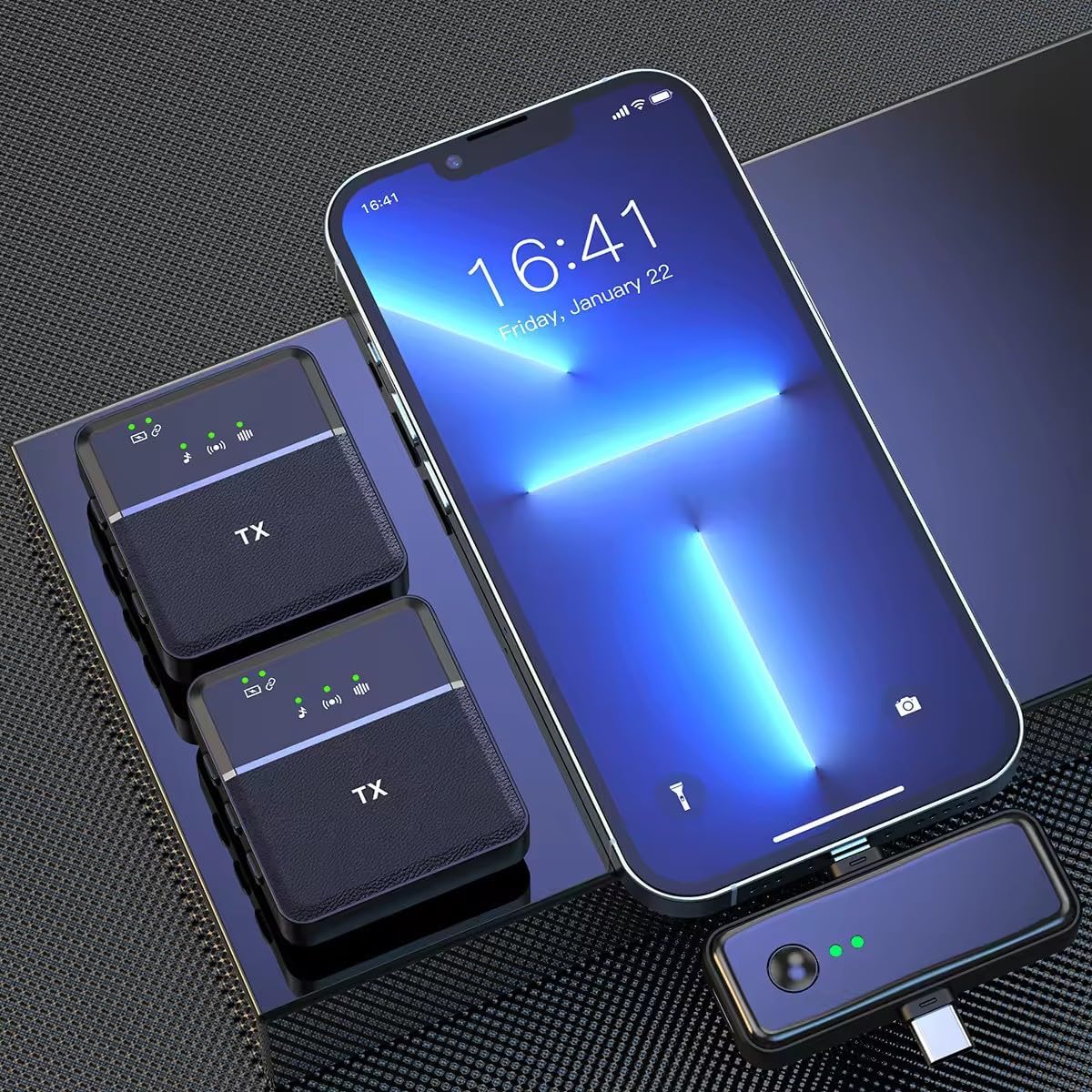 ميكروفون لاسلكي SX31 – لافاليير 2.4GHz لجهاز iPhone وType-C، تقليل الضوضاء، 20م