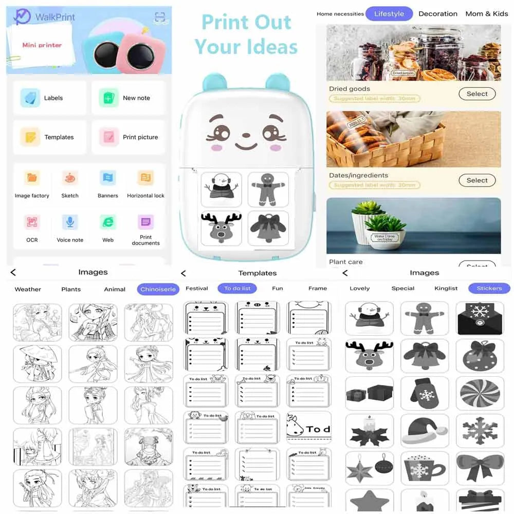 طابعة حرارية محمولة A8C – طباعة بدون حبر عبر البلوتوث