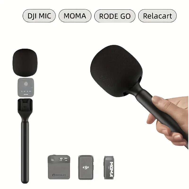 Poignée Adaptateur Portable pour Microphone avec Mousse et Cadre en Aluminium