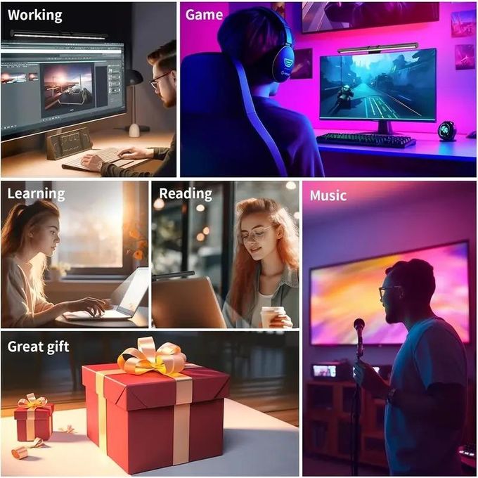 Barre Lumineuse LED RGB 45 cm pour Écran – Contrôle Tactile