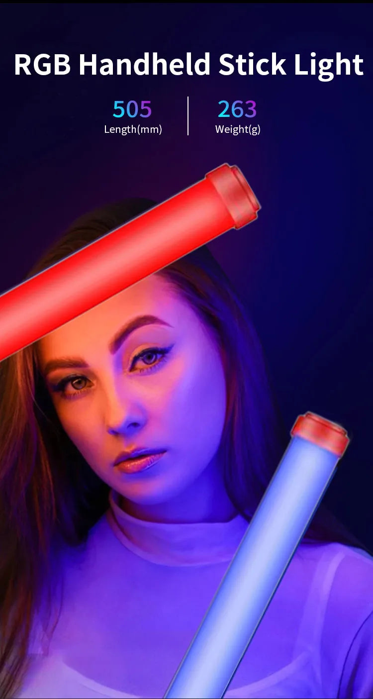 Jmary FM-128 RGB LED Light - Barre Lumineuse Étanche avec Écran OLED