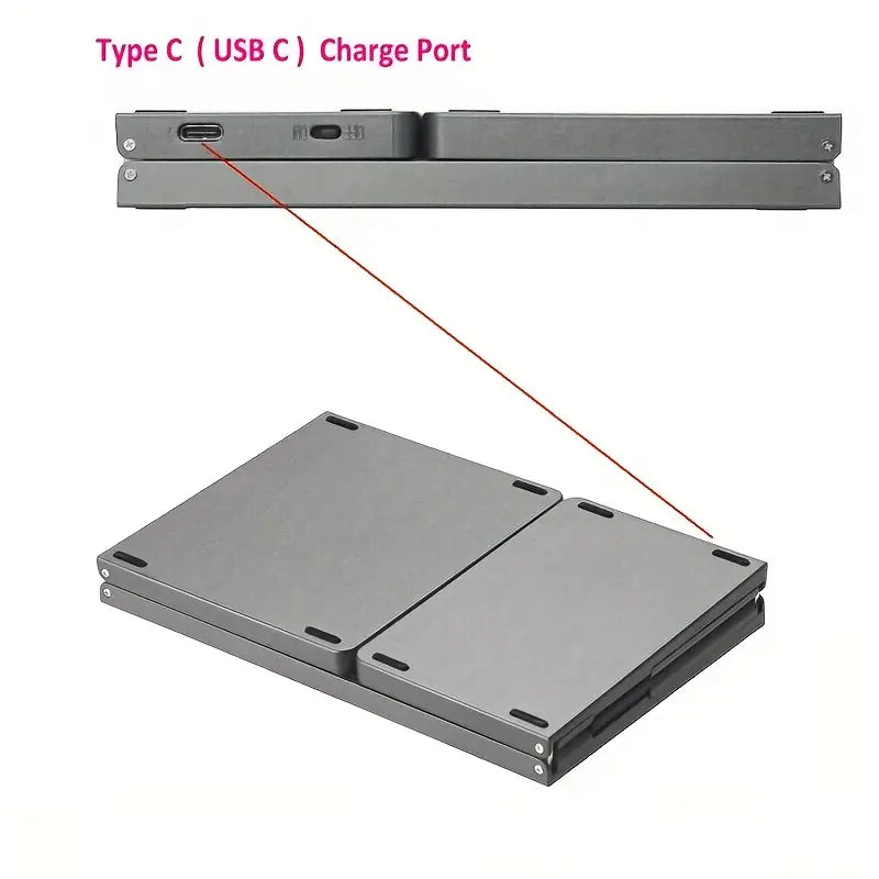 لوحة مفاتيح بلوتوث قابلة للطي مع لوحة لمس - ويندوز، أندرويد، آي أو إس، ماك
