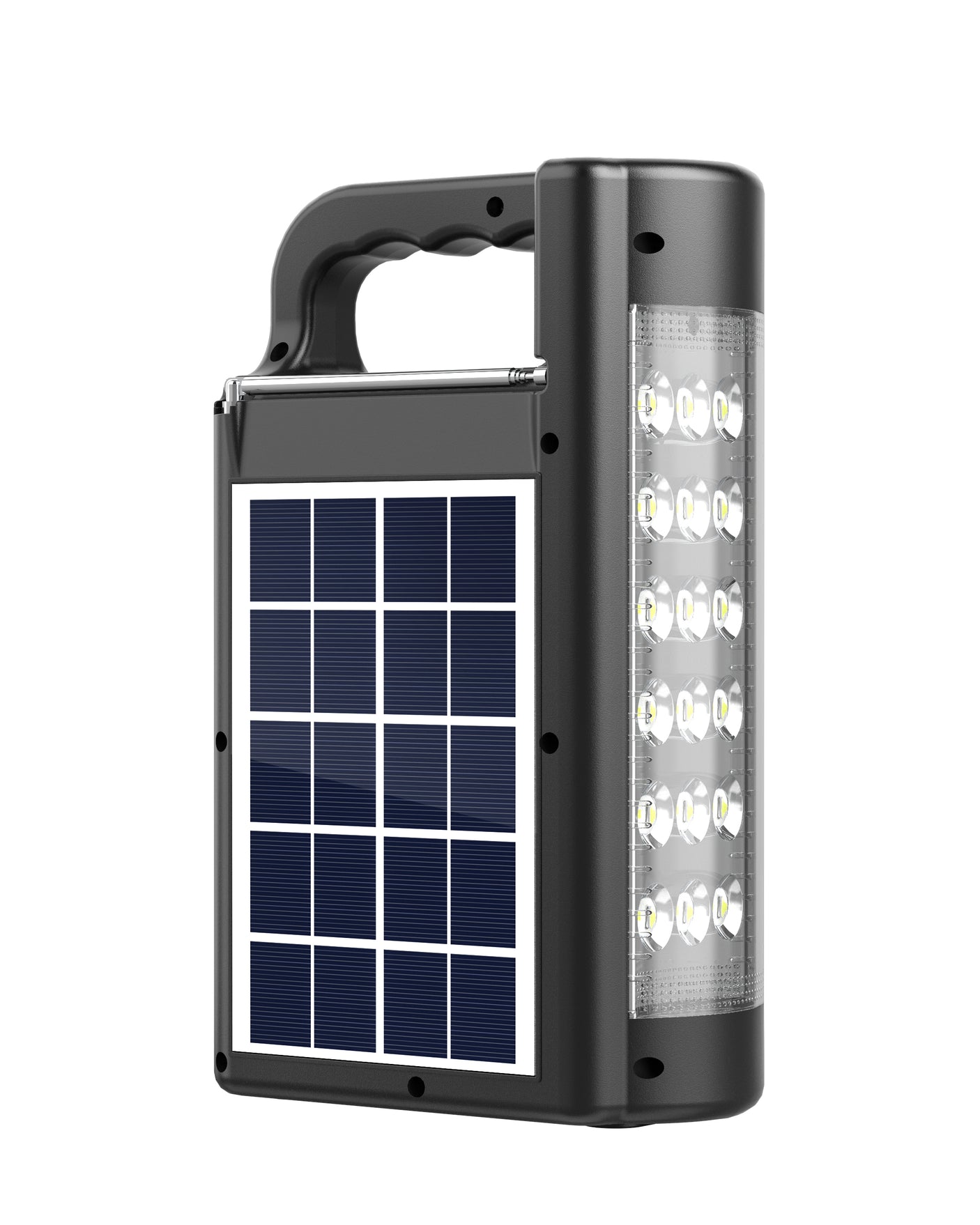 شاحن شمسي متعدد الوظائف مع بطارية، راديو، بلوتوث ومصباح LED - 3000 مللي أمبير