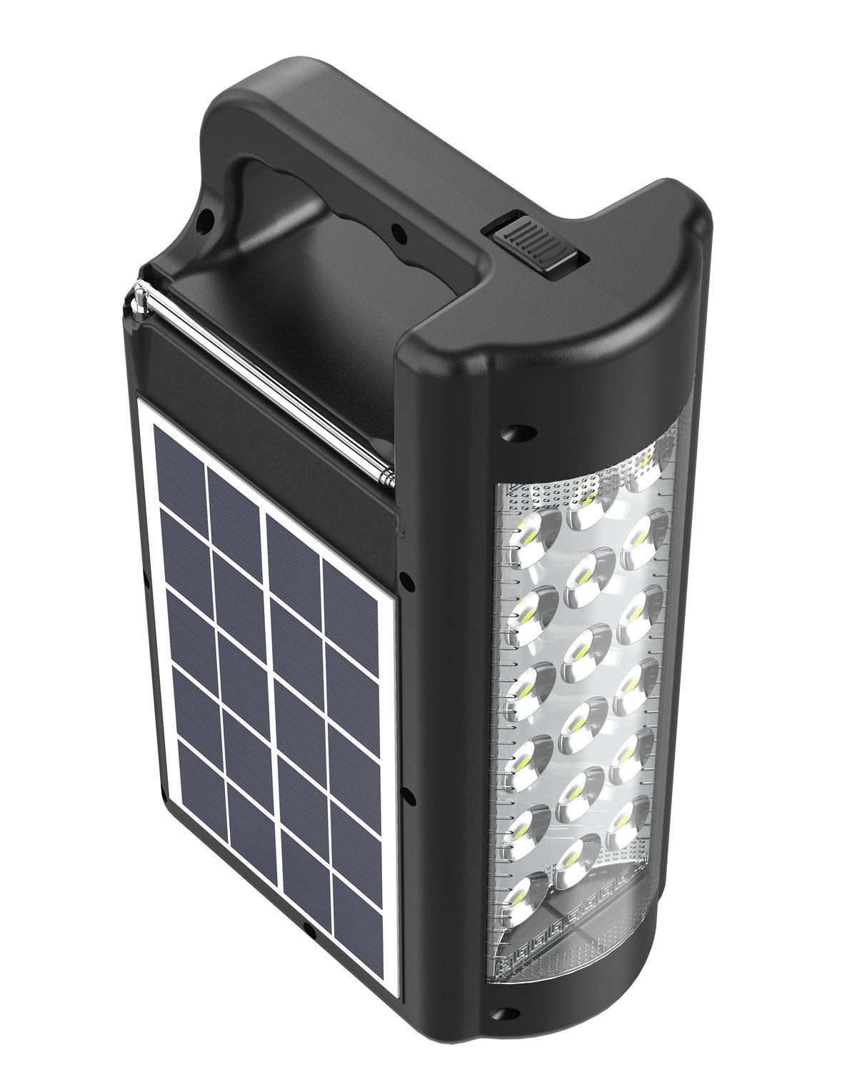 شاحن شمسي متعدد الوظائف مع بطارية، راديو، بلوتوث ومصباح LED - 3000 مللي أمبير