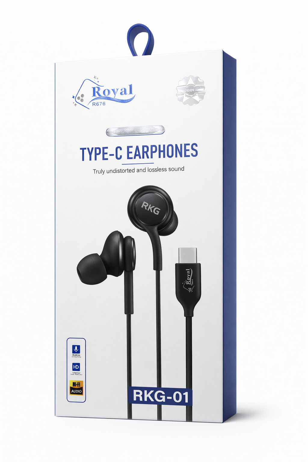 Écouteurs filaires USB-C RKG-01 avec micro et son Hi-Fi