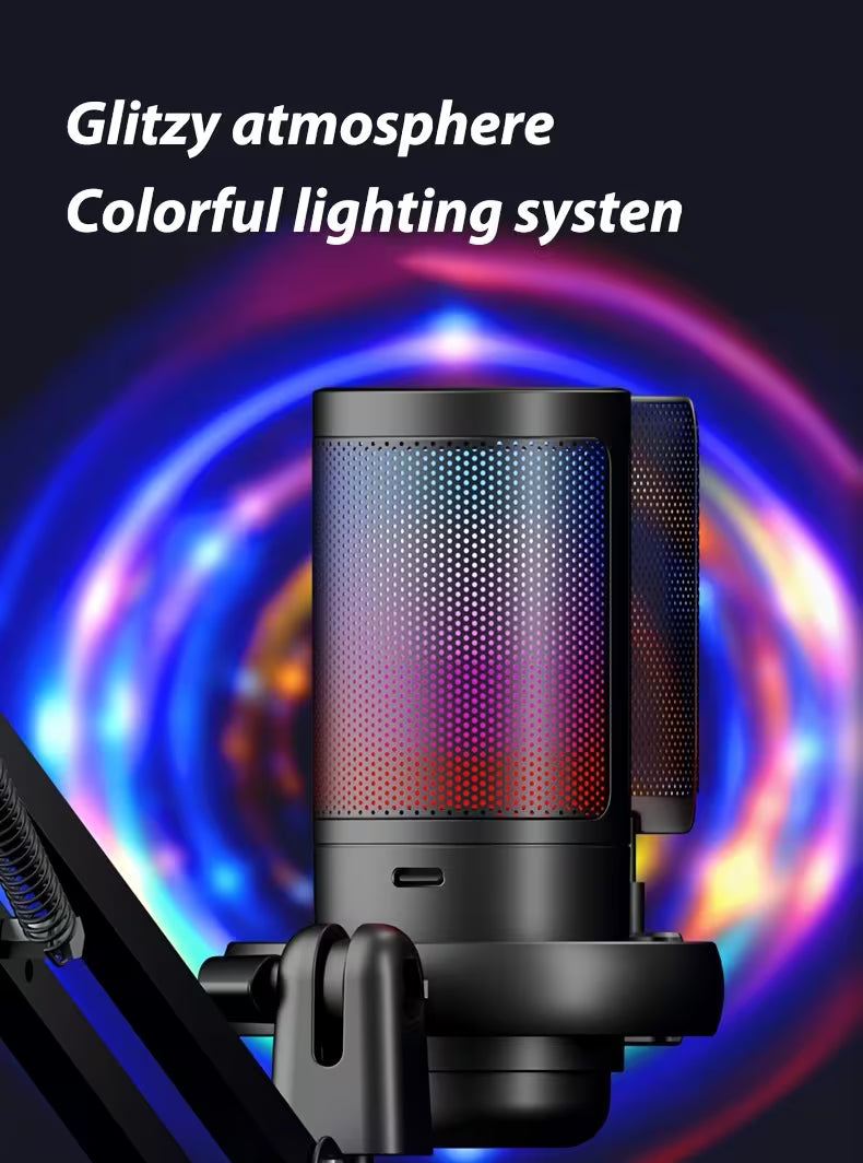 Micro USB Gaming RGB avec Bras Réglable et Mute Rapide