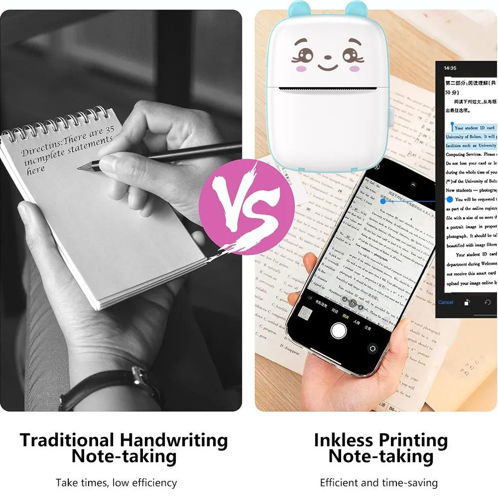 طابعة حرارية محمولة A8C – طباعة بدون حبر عبر البلوتوث