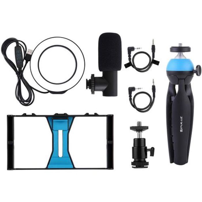 Kit Vidéo 4 en 1 PULUZ avec Ring Light, Microphone et Trépied