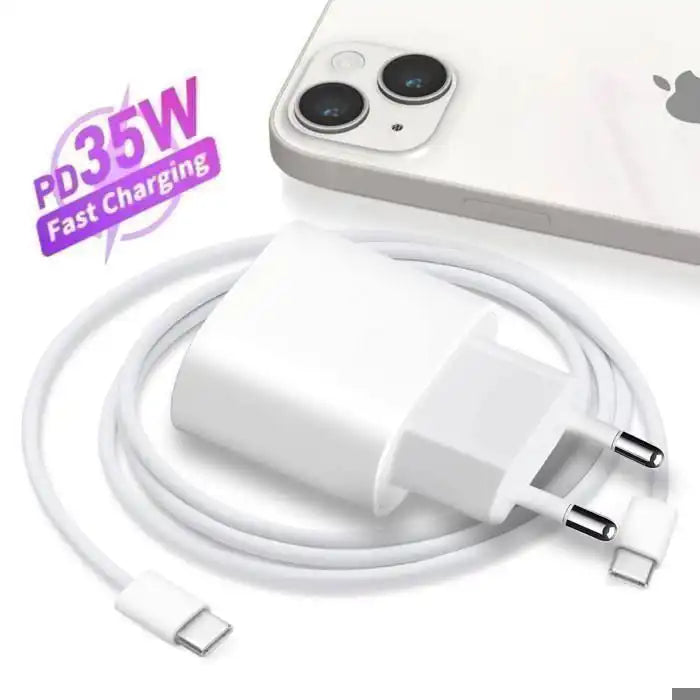 Chargeur USB-C 35W pour iPhone 17 Pro Max avec Câble USB-C vers USB-C