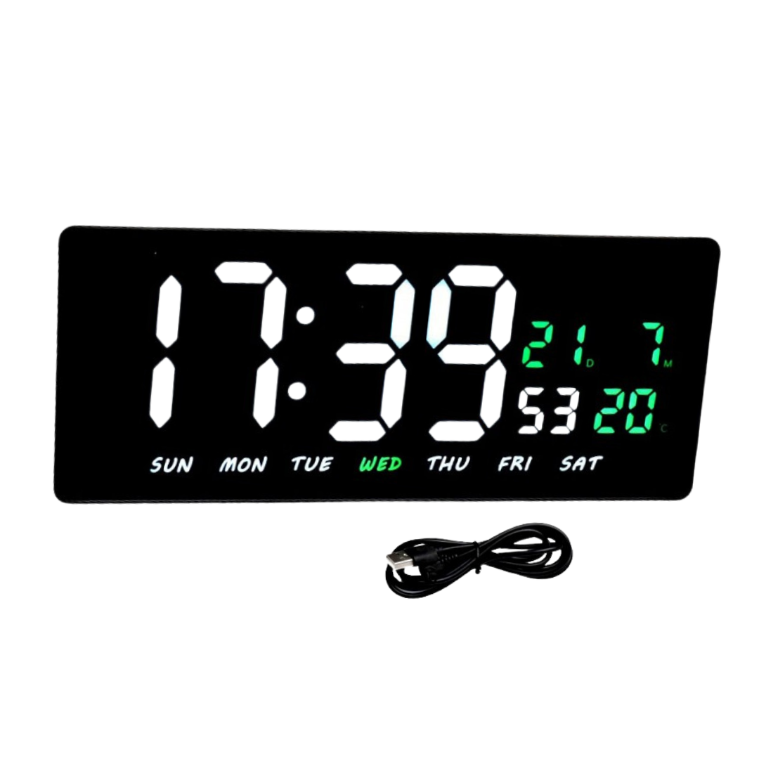 Horloge LED JH-3604 Vert | Réveil, Calendrier, Température