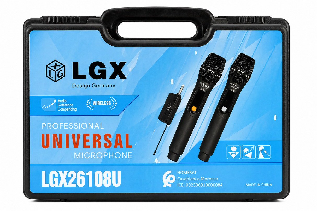 Microphones Sans Fil Professionnels Double LGX26108U 50m